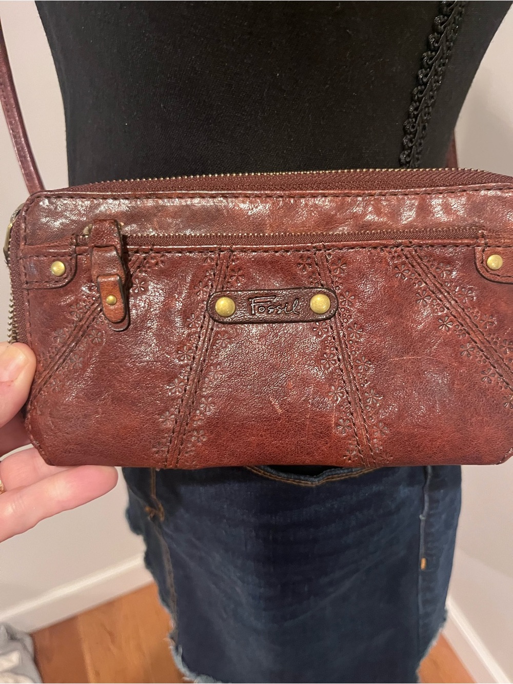 NWOT Fossil Leather Crossbody Talita